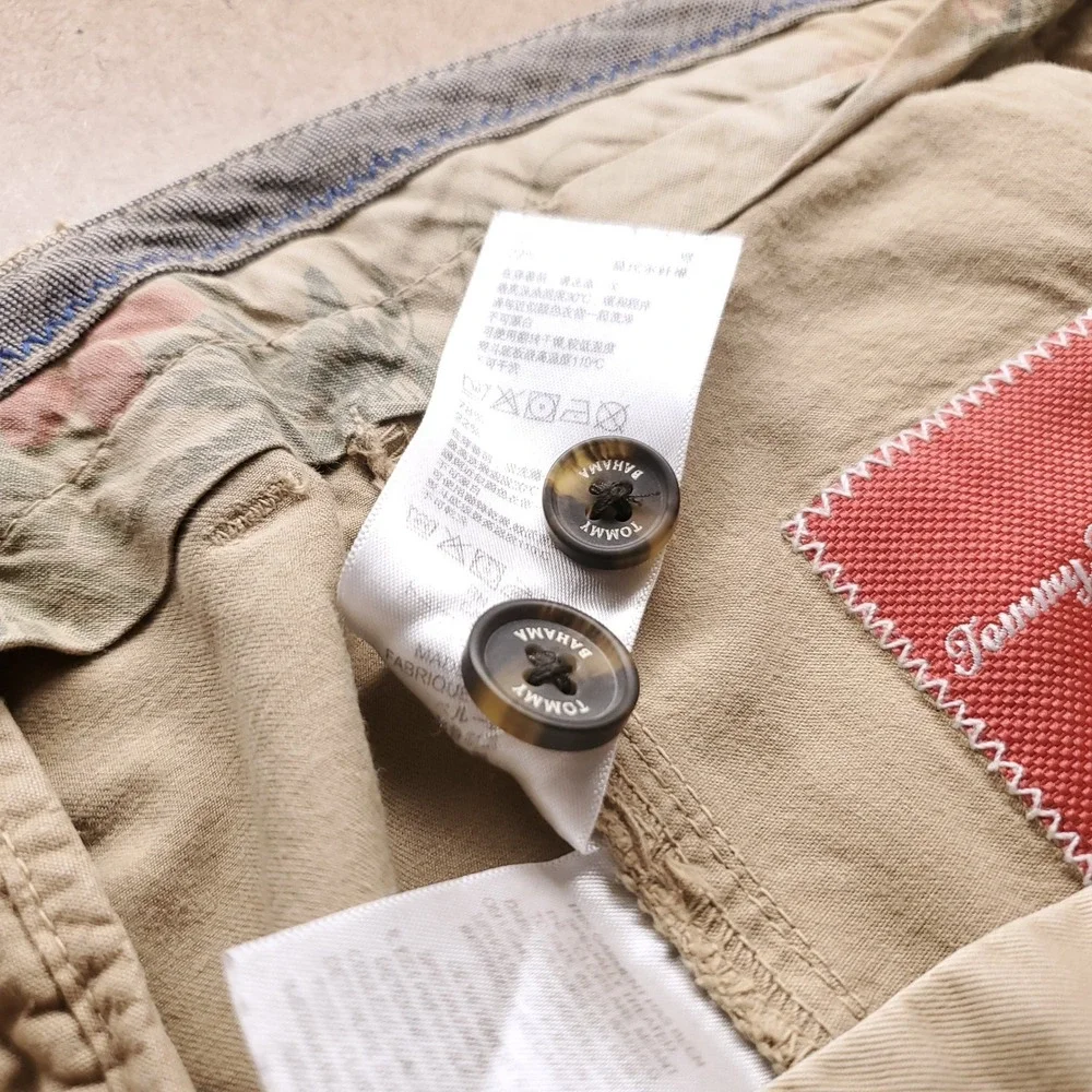 Tommy Bahama Boracay Flat Front Chino Pants Men 42x30 Khaki Tan Stretch Island